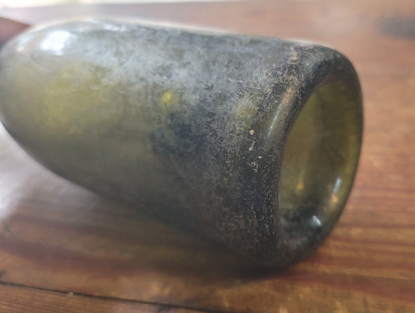 1840's Hand Blown Green Champagne Wine Bottle 10" x 2 3/4" GS00634