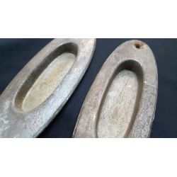 Pair of Nickel Plated Oval Pocket Door Pull Plates 5 3/4" x 2" GA1192