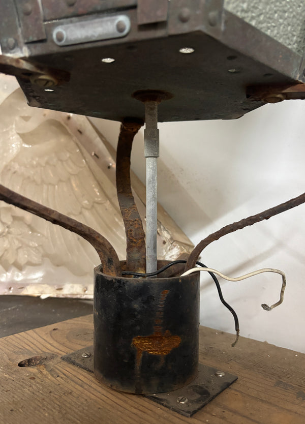 Riveted Copper Lamp Post Light with Green Patina GA21524