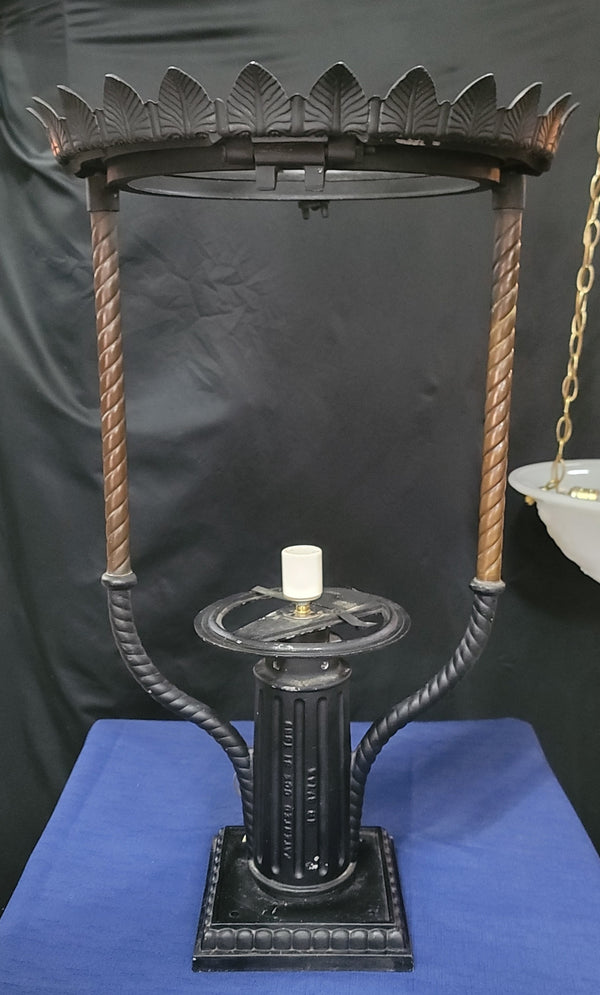 1899 Large Victorian Street Lamp Frame Electrified 29" x 18" GS00840