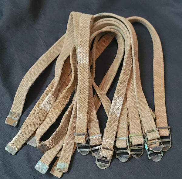 Set Of 10 WWII M1941 Bed Roll Equipment Straps GS01085
