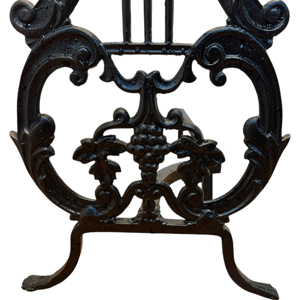 Pair of Restored Antique Cast Iron Fireplace Andirons GA20790