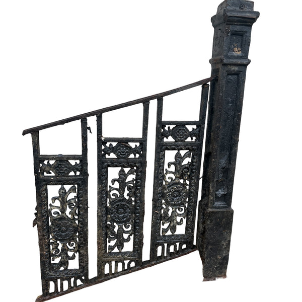 Antique Decorative Victorian Cast Iron Fence Panels & Posts GA21127