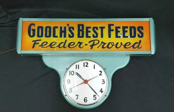 Vintage "Gooch's Best Feeds - Feeder Proved" Large Advertising Clock GS00079