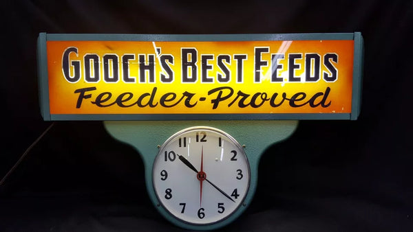 Vintage "Gooch's Best Feeds - Feeder Proved" Large Advertising Clock GS00079