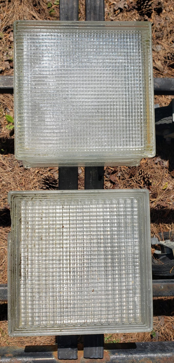 Reclaimed Square Glass Blocks 7 3/4" x 3 7/8" 3 Patterns Available - Over 1000 In Stock!