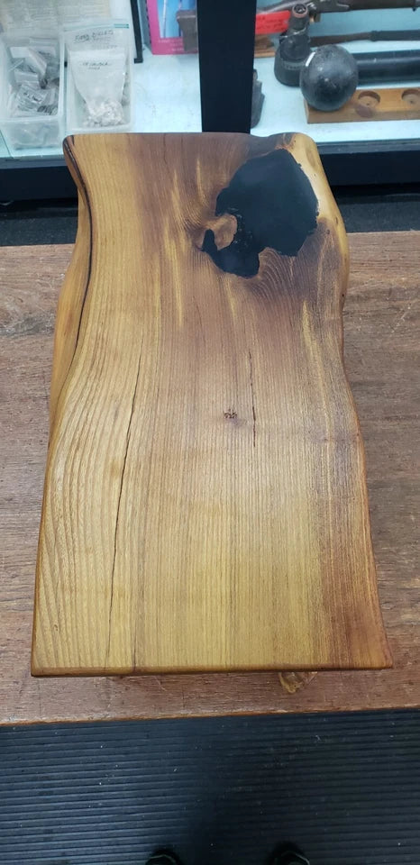 Custom Osage Orange Wood Bench w/ Black Resin Accents & Rubio Monocoat GA9445