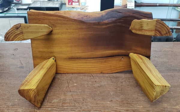 Custom Osage Orange Wood Bench w/ Black Resin Accents & Rubio Monocoat GA9445