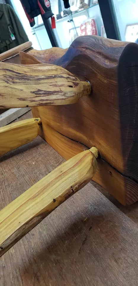 Custom Osage Orange Wood Bench w/ Black Resin Accents & Rubio Monocoat GA9445