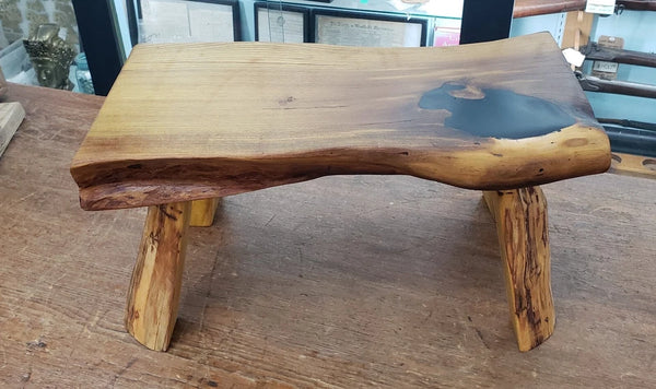 Custom Osage Orange Wood Bench w/ Black Resin Accents & Rubio Monocoat GA9445