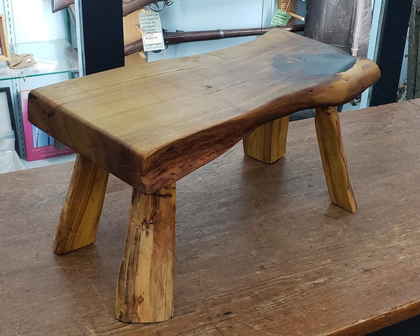 Custom Osage Orange Wood Bench w/ Black Resin Accents & Rubio Monocoat GA9445