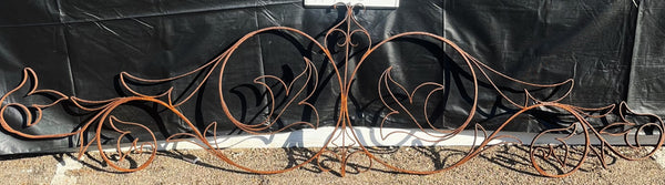 Large Ornate Wrought Iron House or Building Pediment 119" Long x 32" Tall GA10162