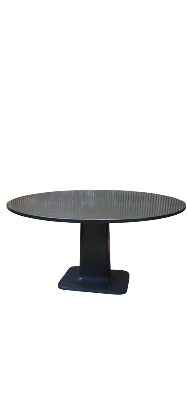 Round Black Granite Table With Cast Iron Machine Base GAM0417A