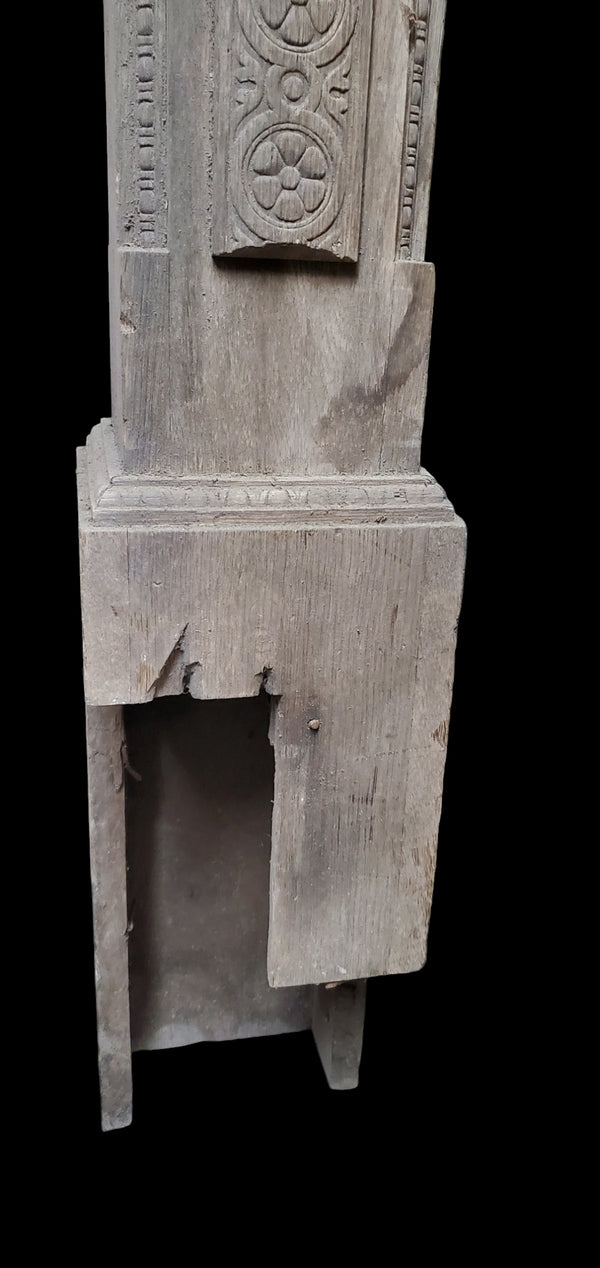 Pair of Carved Oak Newel Posts GAM0259