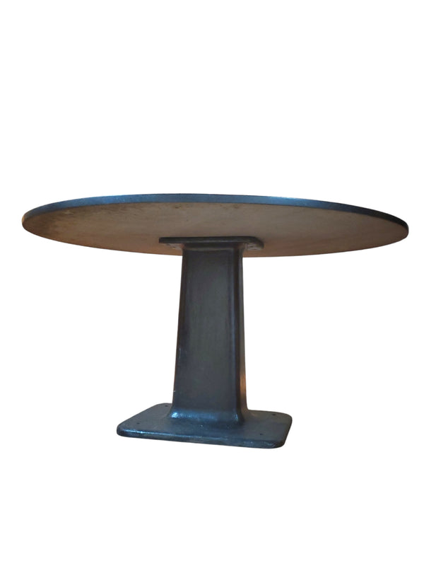 Round Black Granite Table With Cast Iron Machine Base GAM0417A