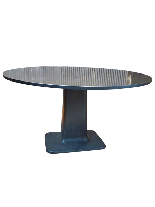 Round Black Granite Table With Cast Iron Machine Base GAM0417A