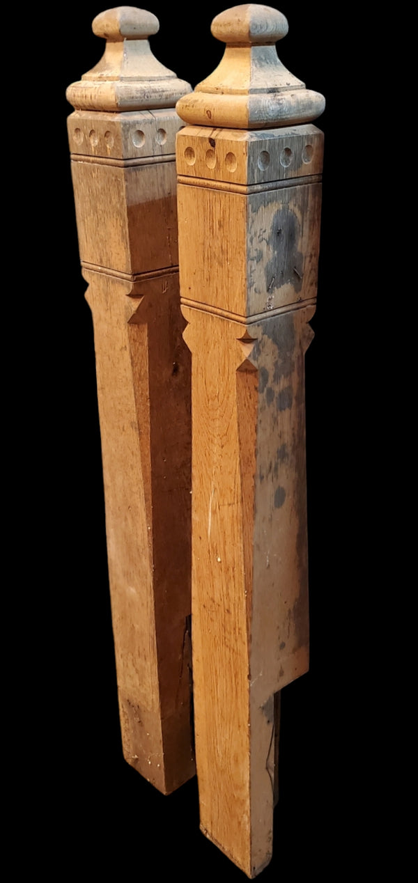 Pair of Solid Oak Eastlake Style Newel Posts GAM0251