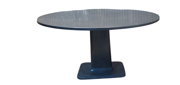 Round Black Granite Table With Cast Iron Machine Base GAM0417A