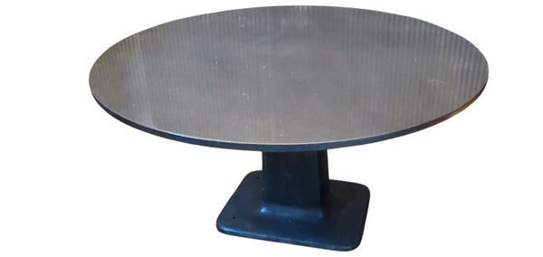 Round Black Granite Table With Cast Iron Machine Base GAM0417A