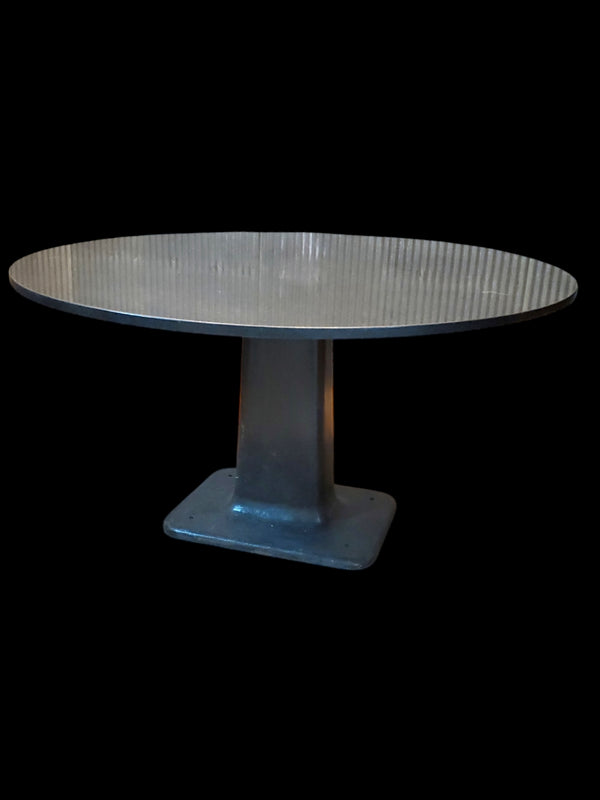 Round Black Granite Table With Cast Iron Machine Base GAM0417A