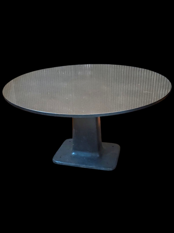 Round Black Granite Table With Cast Iron Machine Base GAM0417A