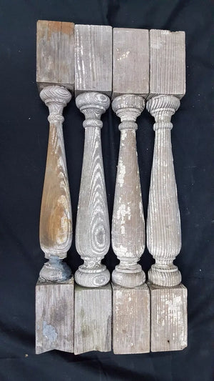 4 Wooden Spindle / Balusters  with Sharp Wood Grain 20