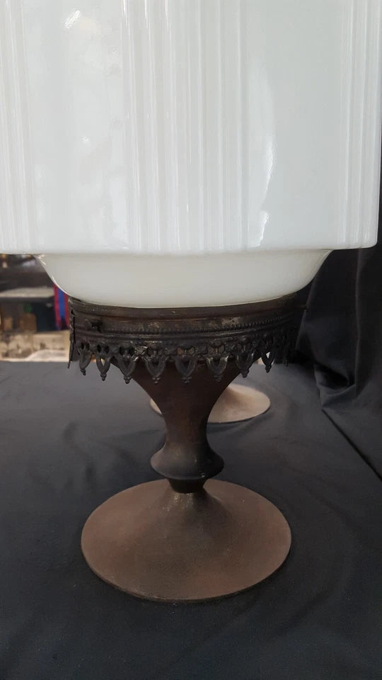 Pair of  Art Deco Glass & Brass Drug Store Counter Fountain Displays GS00504