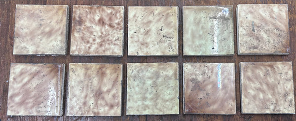10 Vintage 4 1/2" x 4 1/2" Glazed Fireplace Tiles GS010943