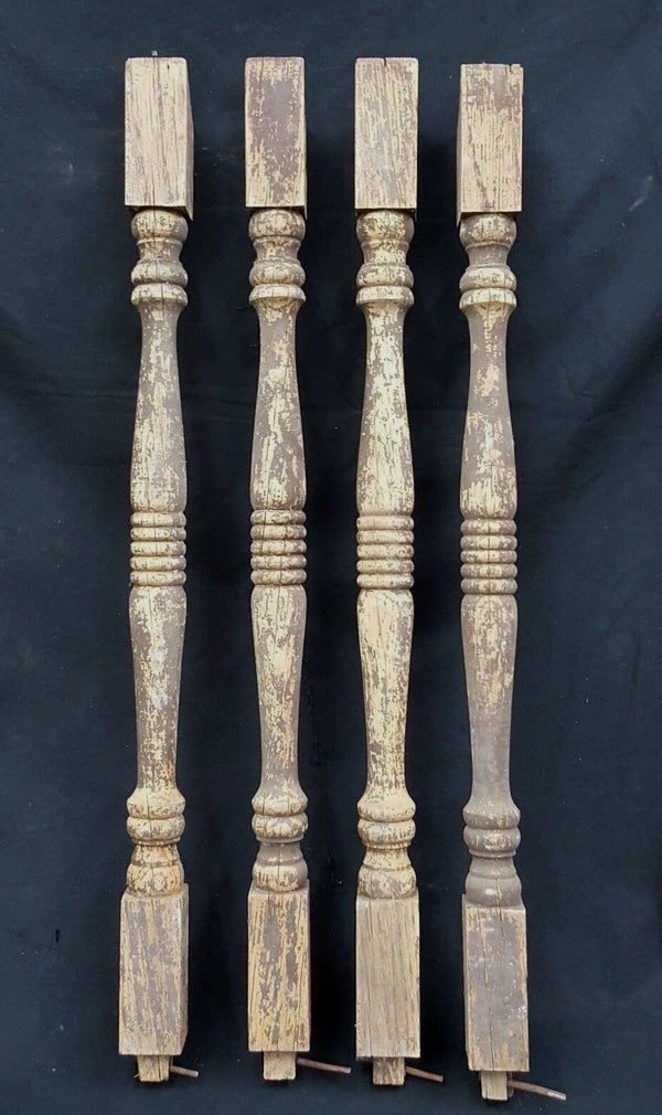 4 Wooden Spindle /  Balusters with Ornate Spiral Designs 27 1/4" x 1 3/4" GA224