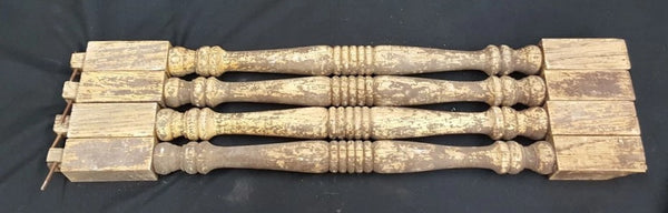 4 Wooden Spindle /  Balusters with Ornate Spiral Designs 27 1/4" x 1 3/4" GA224
