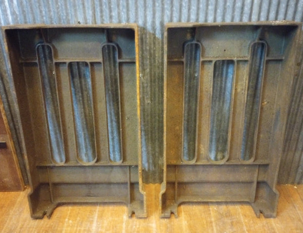 Pair of Walker & Turner Cast Iron Factory Machine Base Legs 31 3/8" T x 19" W GA-S068