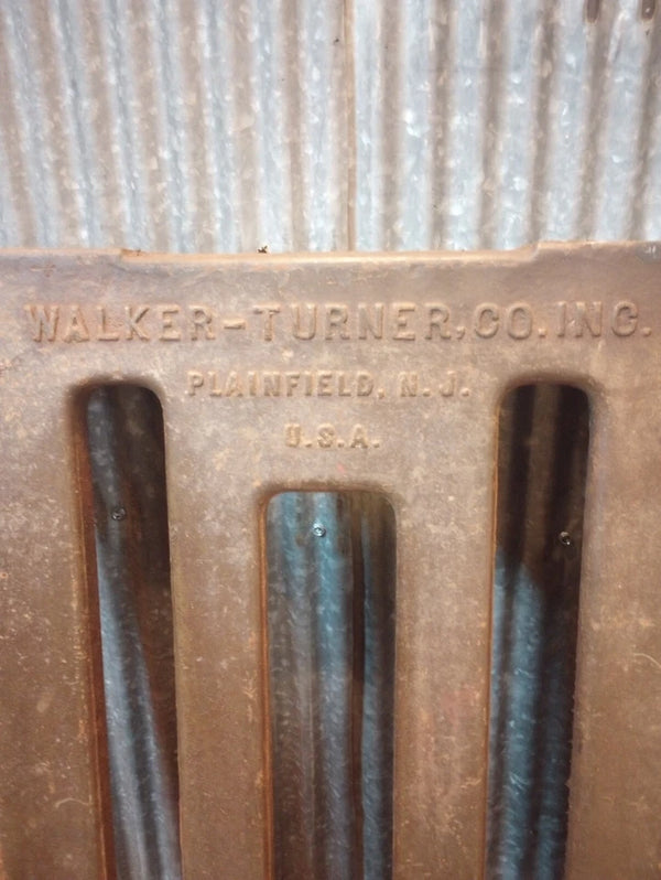 Pair of Walker & Turner Cast Iron Factory Machine Base Legs 31 3/8" T x 19" W GA-S068