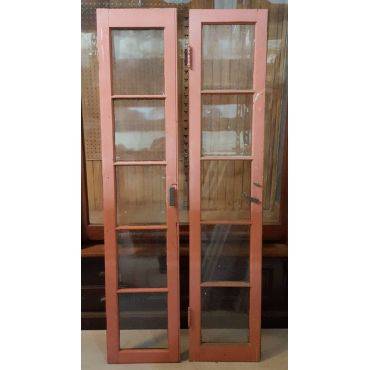 Pair of Glass & Wood Cabinet Doors #GA4230