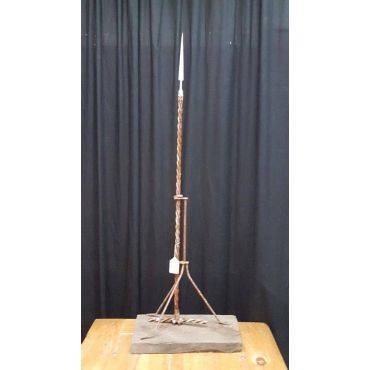 Reclaimed Wrought Iron and Wood Lightening Rod With Arrow Top #GA171