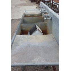 3 Compartment Galvanized Steel Sink With Drainboards