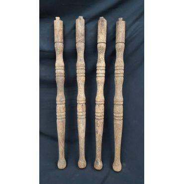 Set of 4 Wooden Table Legs With Center Collar Designs #GA220