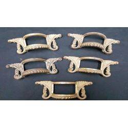 Set of 5 Brass Art Nouveau Drawer Pull Handles #GA 21 Governor s