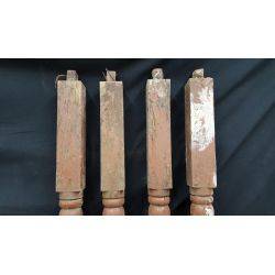 Set of 4 Tall Wooden Baluster Spindles #GA43