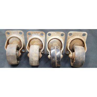 Set of 4 Metal Wheel Casters with Square Bases #GA4264