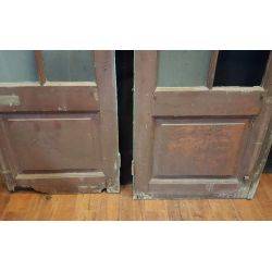 Pair of Tall 12 Pane Glass and Wood French Doors #GA816