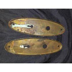 Pair of Steel Oval Doorknob Backplates #GA306