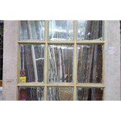 Pair of 15 Pane Beveled Glass & Wood French Doors #GA47
