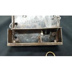Left Handed Restored Carpenter Lock #60  Set with Doorknobs Keeper & Key #GA722