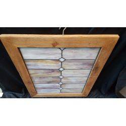 Multi Colored Stained Glass Window with Reclaimed Heart Pine Wood #GA4036