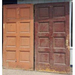 Pair of Wide Raised Panel Wooden Doors #GA803