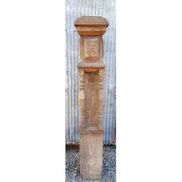 Ornate Eastlake Inspired Tall Wooden Oak Newel Post #GA89