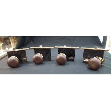 Set of 4 Mortice Lock Sets with Doorknobs Thumb Turns and Rosettes #GA1063