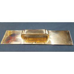 Large Brass Door Pull Handle with Backplate #GA1087