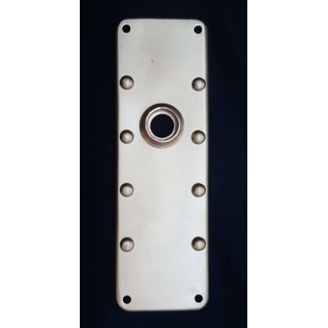 Unique Solid Brass Concord Door Knob Backplate with Raised Dimples in Matte Brass