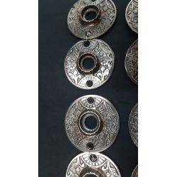 Set of 8 Victorian Eastlake Round Brass Door Knob Rosettes #GA1109
